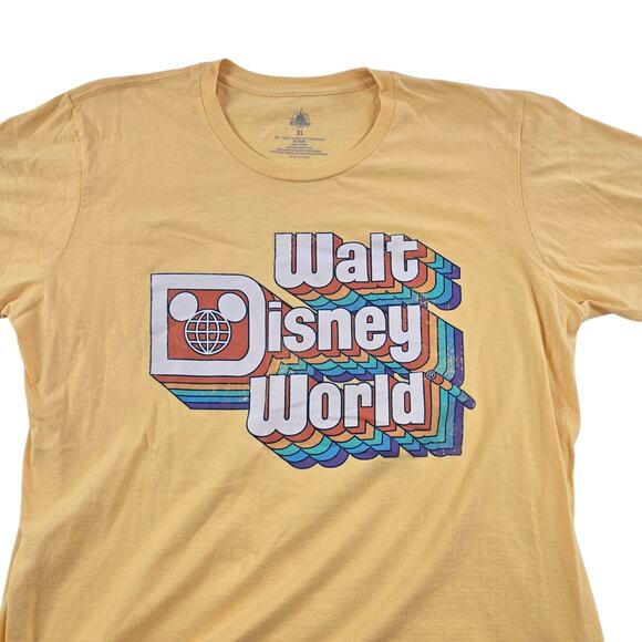 Walt Disney World Retro Graphic T-Shirt Unisex Adult XL Yellow Short Sleeve Top - Picture 1 of 7